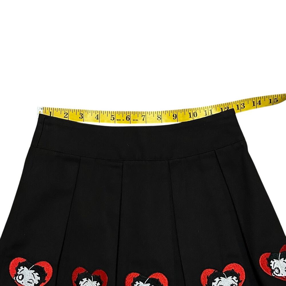 Dolls Kill x Betty Boop Pleated Skirt Black XXS Embroidered 2021 Goth Y2K - Picture 7 of 8